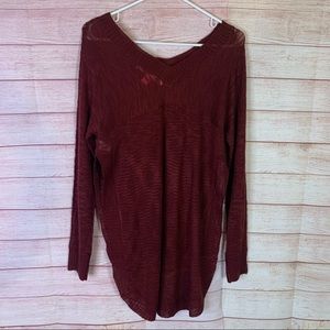 Rebellious One Burgundy‎ Tunic Sweater Medium
